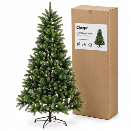infographic opus55 verpakking - Cheqo® Kunstkerstboom 150 cm zonder Verlichting