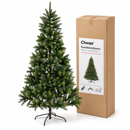 infographic opus55 verpakking - Cheqo® Kunstkerstboom 180 cm zonder Verlichting