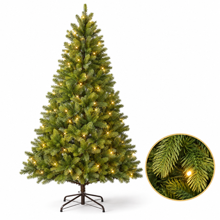 infographic opus55 hoofdafbeelding - Cheqo® Kunstkerstboom 180 cm met Verlichting Warm Wit