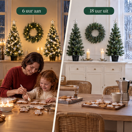 infographic opus55 infographic 4 - Cheqo® Kerstboompjes Set van 2 met Kerstkrans en Witte Naaldpuntjes