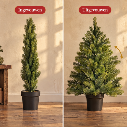 infographic opus55 infographic 4 - Cheqo® Mini Kerstboom 90 cm in Zwarte Pot