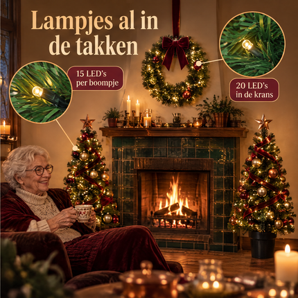 infographic opus55 infographic 3 - Cheqo® Kerstboompjes Set van 2 met Kerstkrans voor Binnen