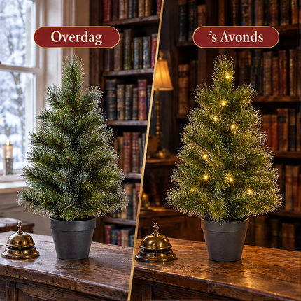 infographic opus55 infographic 2 - Cheqo® Mini Kerstboom 90 cm met Witte Naaldpuntjes en Verlichting Warm Wit