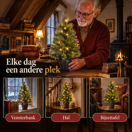 infographic opus55 infographic 5 - Cheqo® Mini Kerstboom 90 cm met Witte Naaldpuntjes en Verlichting Warm Wit