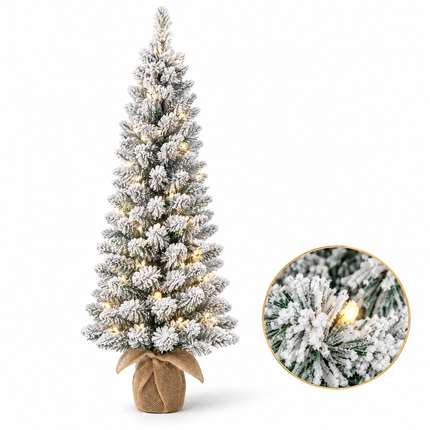 infographic opus55 hoofdafbeelding - Cheqo® Mini Kerstboom 90 cm met Sneeuw en Verlichting Warm Wit