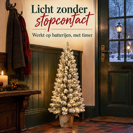 infographic opus55 infographic 1 - Cheqo® Mini Kerstboom 90 cm met Sneeuw en Verlichting Warm Wit