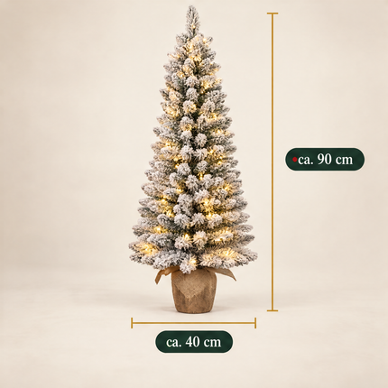infographic opus55 infographic 5 - Cheqo® Mini Kerstboom 90 cm met Sneeuw en Verlichting Warm Wit