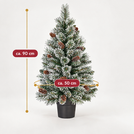 infographic opus55 infographic 5 - Cheqo® Mini Kerstboom 90 cm met Sneeuw zonder Verlichting