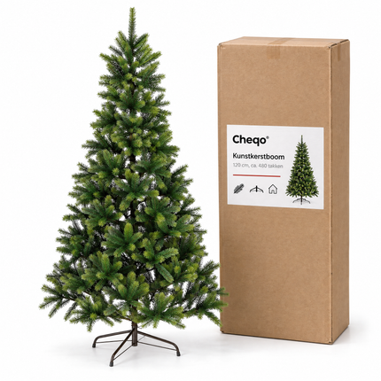 infographic opus55 verpakking - Cheqo® Kunstkerstboom 120 cm Ø80 cm zonder Verlichting
