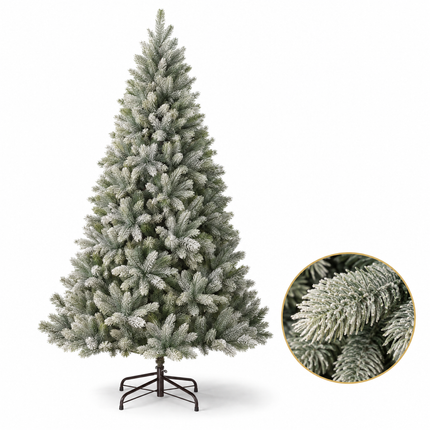 infographic opus55 hoofdafbeelding - Cheqo® Kunstkerstboom 180 cm met Sneeuw zonder Verlichting