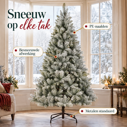 infographic opus55 infographic 2 - Cheqo® Kunstkerstboom 180 cm met Sneeuw zonder Verlichting