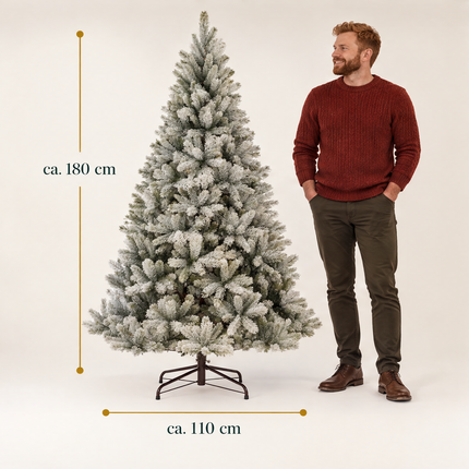infographic opus55 infographic 4 - Cheqo® Kunstkerstboom 180 cm met Sneeuw zonder Verlichting