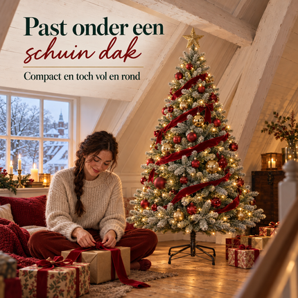 infographic opus55 infographic 1 - Cheqo® Kunstkerstboom 150 cm met Sneeuw zonder Verlichting
