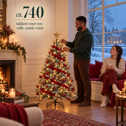 infographic opus55 infographic 3 - Cheqo® Kunstkerstboom 150 cm met Sneeuw zonder Verlichting