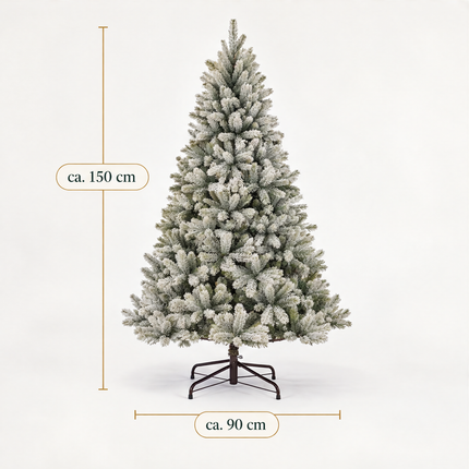 infographic opus55 infographic 4 - Cheqo® Kunstkerstboom 150 cm met Sneeuw zonder Verlichting