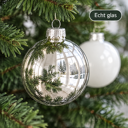 infographic opus55 infographic 2 - Cheqo® Kerstballen Set van 26 Wit en Zilver