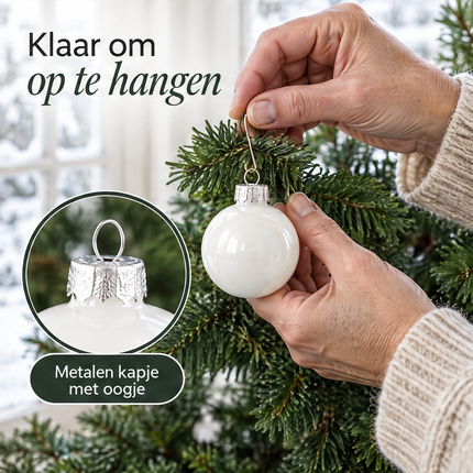 infographic opus55 infographic 5 - Cheqo® Kerstballen Set van 26 Wit en Zilver