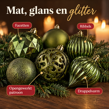 infographic opus55 infographic 4 - Cheqo® Kerstballen Set van 60 Olijfgroen