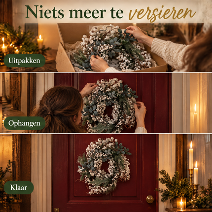 infographic opus55 infographic 5 - Cheqo® Kerstkrans 40 cm met Witte Bessen en Dennenappels