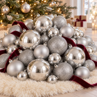 infographic opus55 hoofdafbeelding - Cheqo® Kerstballen Set van 46 Zilver