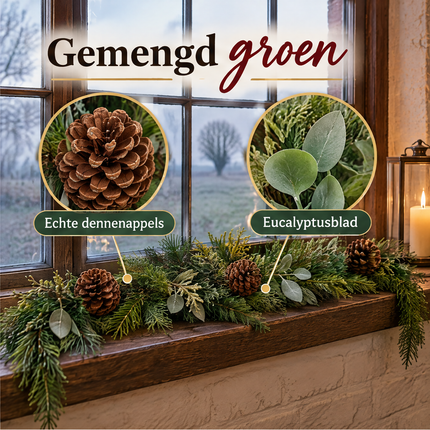 infographic opus55 infographic 3 - Cheqo® Kerstslinger 180 cm met Dennenappels en Eucalyptusblad