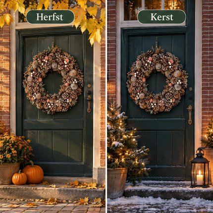 infographic opus55 infographic 2 - Cheqo® Kerstkrans 50 cm van Dennenappels met Perzik Accenten