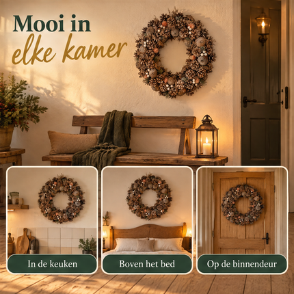 infographic opus55 infographic 6 - Cheqo® Kerstkrans 50 cm van Dennenappels met Perzik Accenten