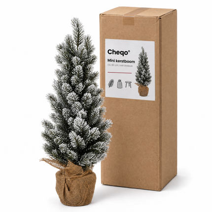 infographic opus55 verpakking - Cheqo® Mini Kerstboom 60 cm met Sneeuw