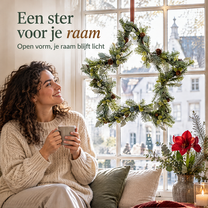 infographic opus55 infographic 1 - Cheqo® Kerstkrans 60 cm Ster met Dennenappels en Eucalyptus