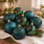 infographic opus55 hoofdafbeelding - Cheqo® Kerstballen Set van 9 Groen