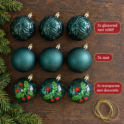 infographic opus55 infographic 2 - Cheqo® Kerstballen Set van 9 Groen