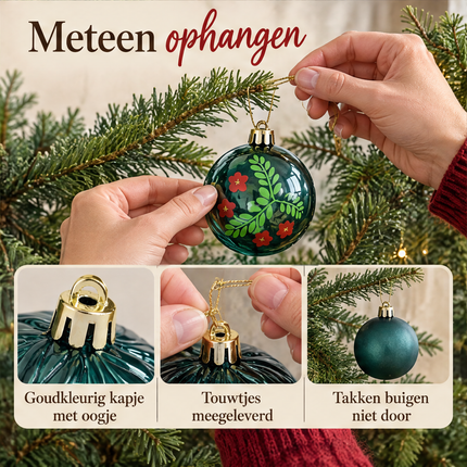 infographic opus55 infographic 5 - Cheqo® Kerstballen Set van 9 Groen