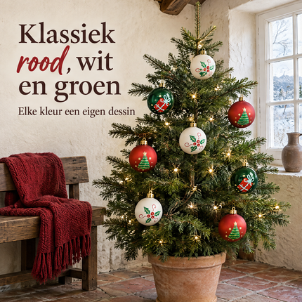 infographic opus55 infographic 1 - Cheqo® Kerstballen Set van 9 Rood, Wit en Groen