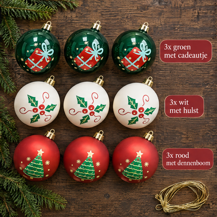 infographic opus55 infographic 2 - Cheqo® Kerstballen Set van 9 Rood, Wit en Groen
