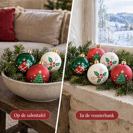 infographic opus55 infographic 6 - Cheqo® Kerstballen Set van 9 Rood, Wit en Groen