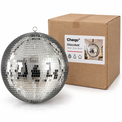 infographic opus55 verpakking - Cheqo® Discobal 50 cm Zilver