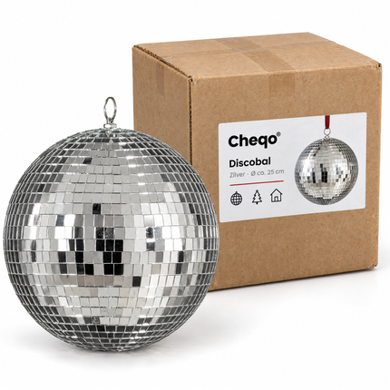 infographic opus55 verpakking - Cheqo® Discobal 25 cm Zilver