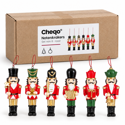 infographic opus55 verpakking - Cheqo® Notenkrakers Set van 6 Rood