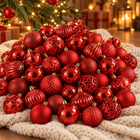 infographic opus55 hoofdafbeelding - Cheqo® Kerstballen Set van 60 Rood