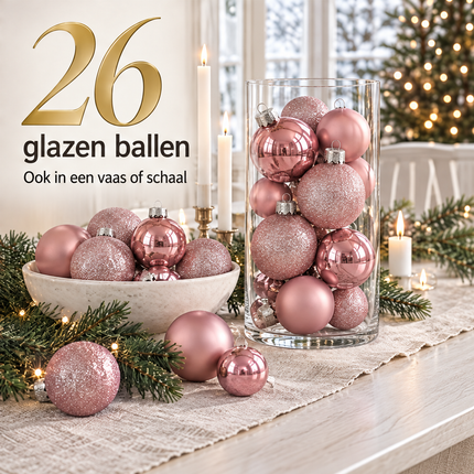 infographic opus55 infographic 6 - Cheqo® Kerstballen Set van 26 Roze