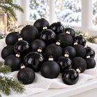 infographic opus55 hoofdafbeelding - Cheqo® Kerstballen Set van 26 Zwart