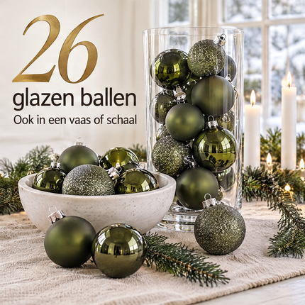 infographic opus55 infographic 6 - Cheqo® Kerstballen Set van 26 Groen
