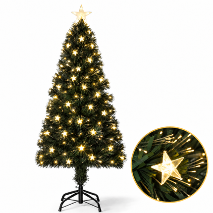 infographic opus55 hoofdafbeelding - Cheqo® Kunstkerstboom 150 cm met Verlichting Warm Wit