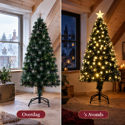 infographic opus55 infographic 3 - Cheqo® Kunstkerstboom 150 cm met Verlichting Warm Wit