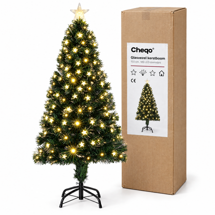 infographic opus55 verpakking - Cheqo® Kunstkerstboom 150 cm met Verlichting Warm Wit