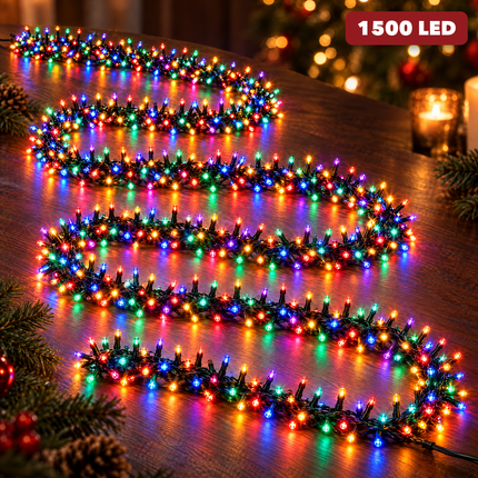 infographic opus55 hoofdafbeelding - Cheqo® Kerstboomverlichting 30 Meter met 1500 LED Meerkleurig