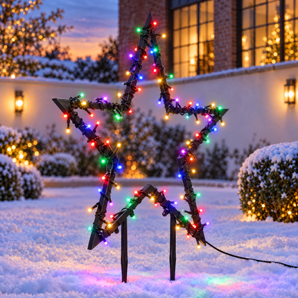 infographic opus55 hoofdafbeelding - Cheqo® Kerstster Tuinsteker 75 cm met 80 RGB LED