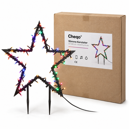 infographic opus55 verpakking - Cheqo® Kerstster Tuinsteker 75 cm met 80 RGB LED