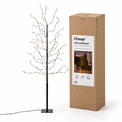 infographic opus55 verpakking - Cheqo® LED Boom Buiten 150 cm met 140 Lampjes