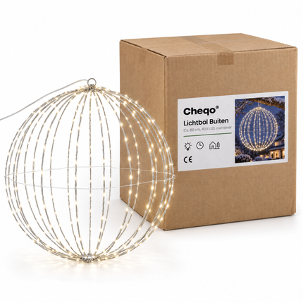 infographic opus55 verpakking - Cheqo® Lichtbol Buiten 60 cm Lichtgrijs